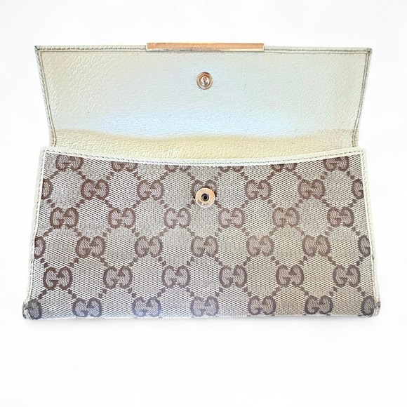 Vintage Authentic Gucci GG Supreme Monogram 
Continental Long Wallet Clutch - Picture 3 of 8